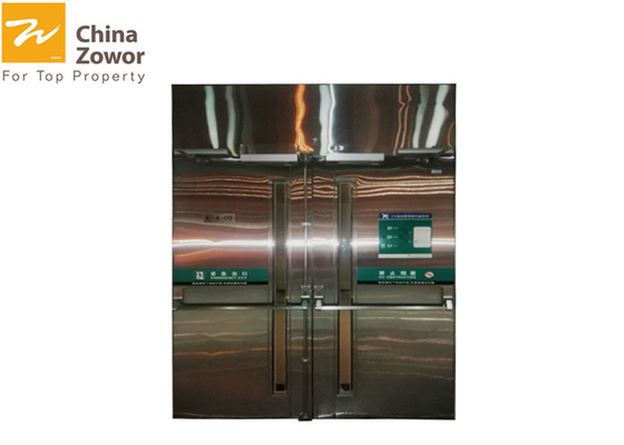 1.5 Hours 55 mm Stainless Steel Fire Rated Glass Doors For Hospital/ Opening Force 66 N
